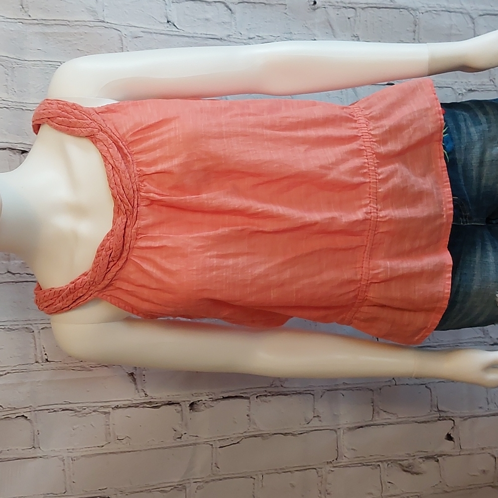 Sonoma Orange Braid Cotton Tank Top Women S Small